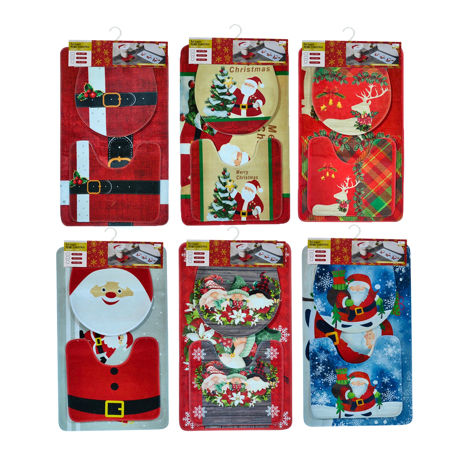 VESTIAMO CASA GRAN NATALE - Set Bagno Merry Christmas 3 pezzi